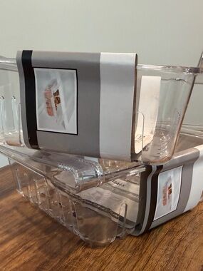 Essentials Clear Plastic Fridge Storage Bins - Transparent Design